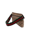 Miniatyrbild 2 av 10: Pre-owned Gucci GG Canvas Web Double Pocket Belt Bag Brown