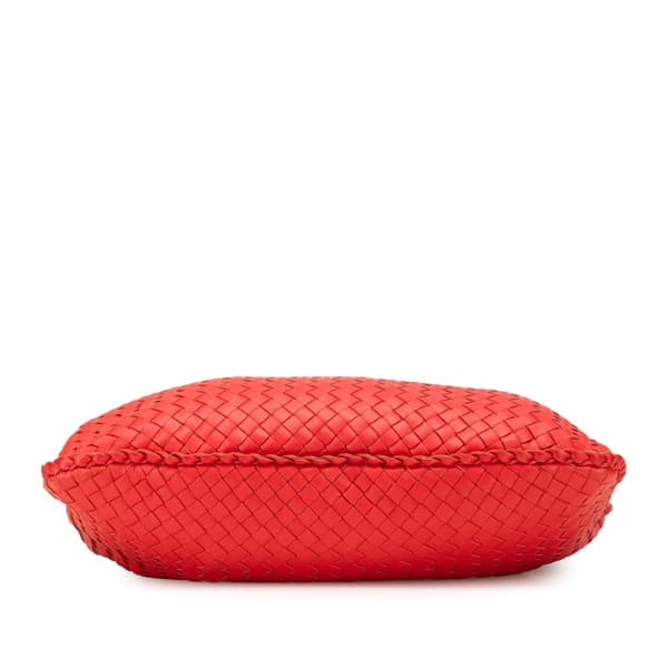 Pre-owned Bottega Veneta Small Nappa Intrecciato Veneta Hobo Red