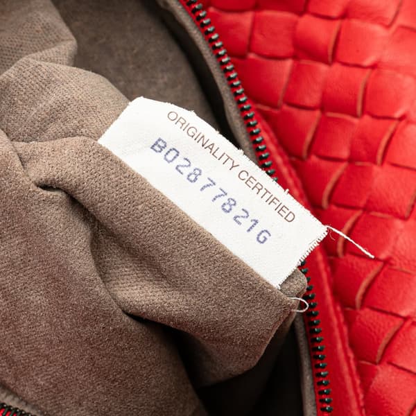 Pre-owned Bottega Veneta Small Nappa Intrecciato Veneta Hobo Red