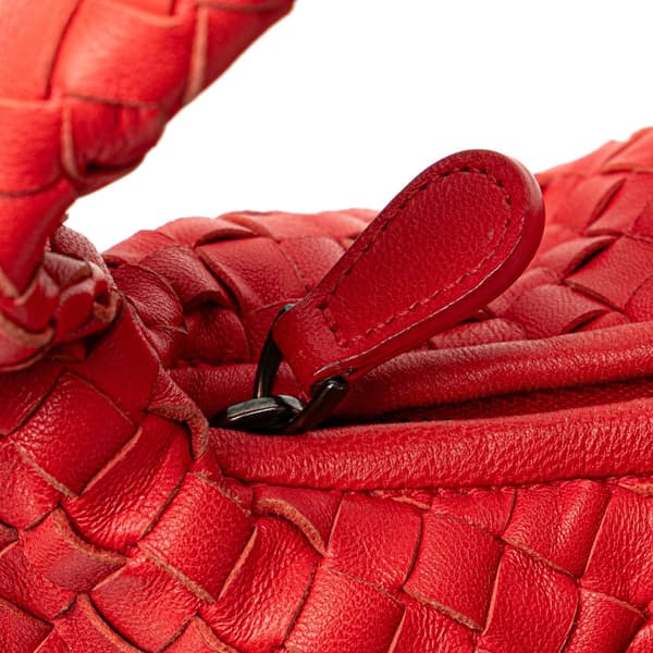 Pre-owned Bottega Veneta Small Nappa Intrecciato Veneta Hobo Red