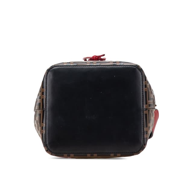 Pre-owned Fendi Small Zucca Embossed Leather Mon Tresor Bucket Brown
