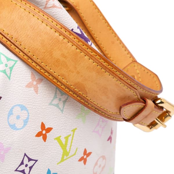 Pre-owned Louis Vuitton Monogram Multicolore Petit Noe White