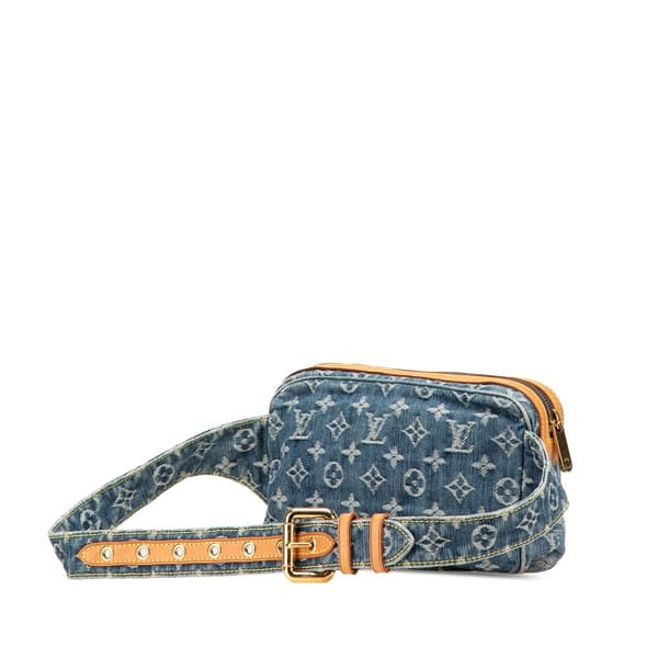 Pre-owned Louis Vuitton Monogram Denim Bum Bag Blue