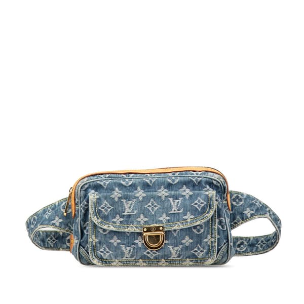 Pre-owned Louis Vuitton Monogram Denim Bum Bag Blue