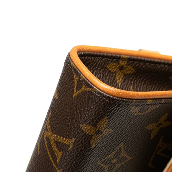 Pre-owned Louis Vuitton Monogram Pochette Florentine Brown