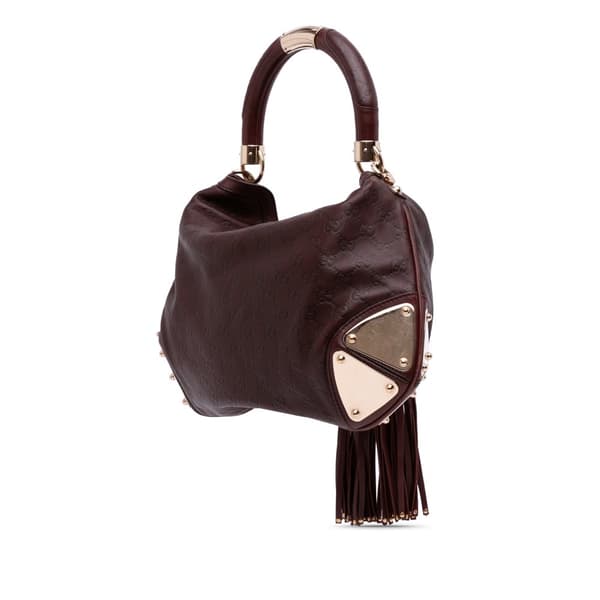 Pre-owned Gucci Guccissima Indy Hobo Brown