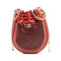 Pikkukuva 1 / 9: Pre-owned Chanel CC Quilted Calfskin Drawstring Bucket Bag Red