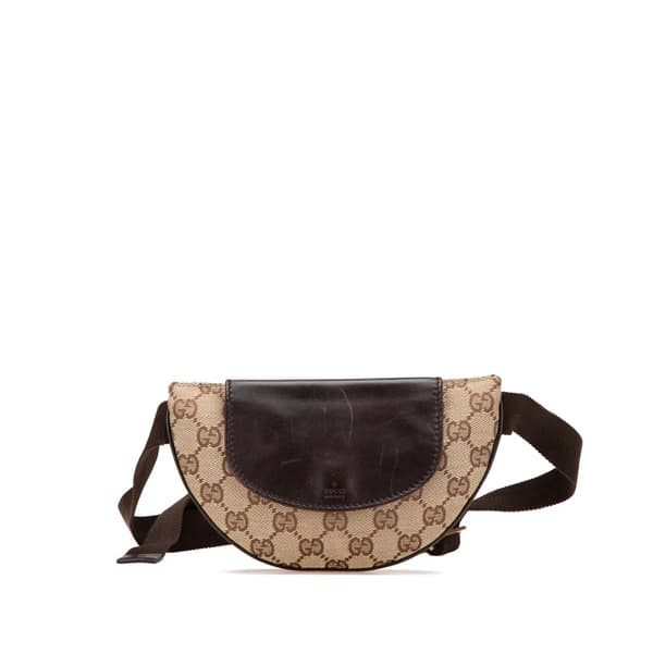 Pre-owned Gucci GG Canvas Belt Bag  Brown