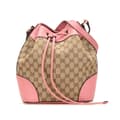 Miniatyrbild 1 av 10: Pre-owned Gucci GG Canvas Drawstring Bucket Bag Brown
