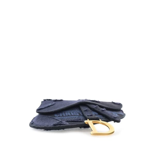 Pre-owned Dior Canvas Embroidered Camouflage Saddle Belt Bag Blue