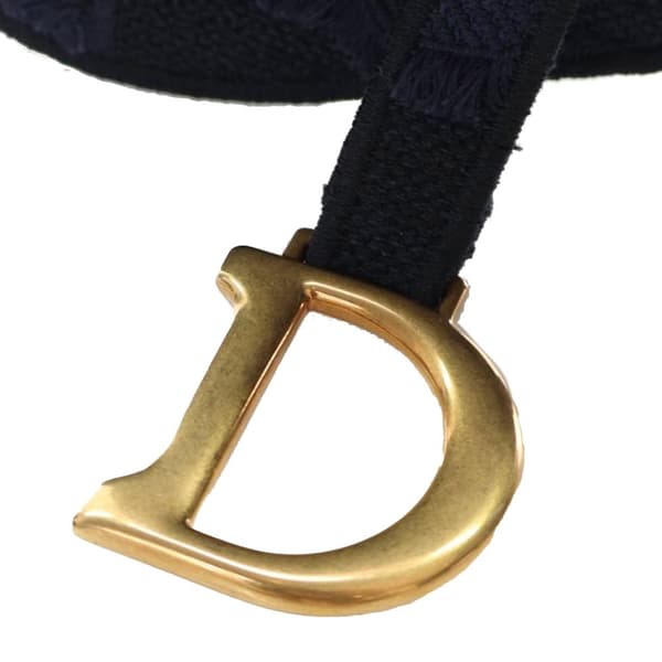Pre-owned Dior Canvas Embroidered Camouflage Saddle Belt Bag Blue