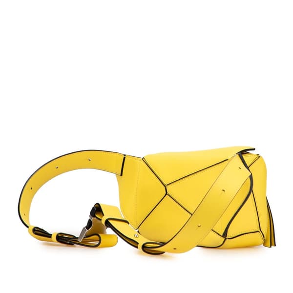 Pre-owned LOEWE Mini Calfskin Puzzle Bumbag Yellow