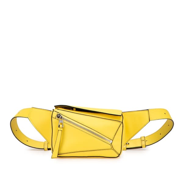 Pre-owned LOEWE Mini Calfskin Puzzle Bumbag Yellow