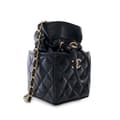 Miniatyrbillede 3 af 10: Pre-owned Chanel Mini Quilted Calfskin Drawstring Bucket Bag Black