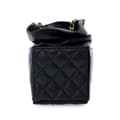Miniatyrbillede 4 af 10: Pre-owned Chanel Mini Quilted Calfskin Drawstring Bucket Bag Black