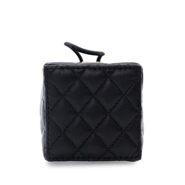 Pre-owned Chanel Mini Quilted Calfskin Drawstring Bucket Bag Black