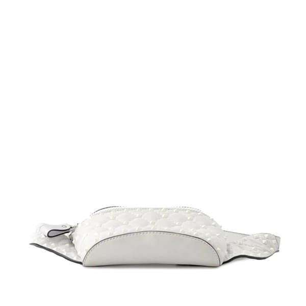 Pre-owned Valentino Nappa Rockstud Spike Belt Bag White