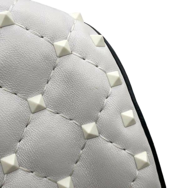 Pre-owned Valentino Nappa Rockstud Spike Belt Bag White