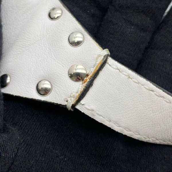 Pre-owned Valentino Nappa Rockstud Spike Belt Bag White