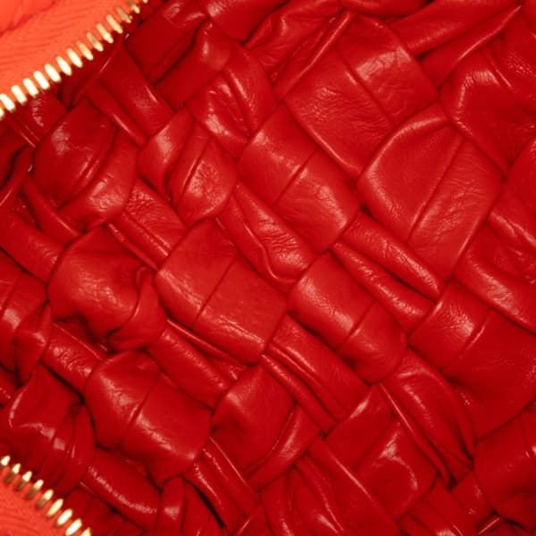 Pre-owned Bottega Veneta Foulard Intrecciato Calfskin Banana Hobo Red