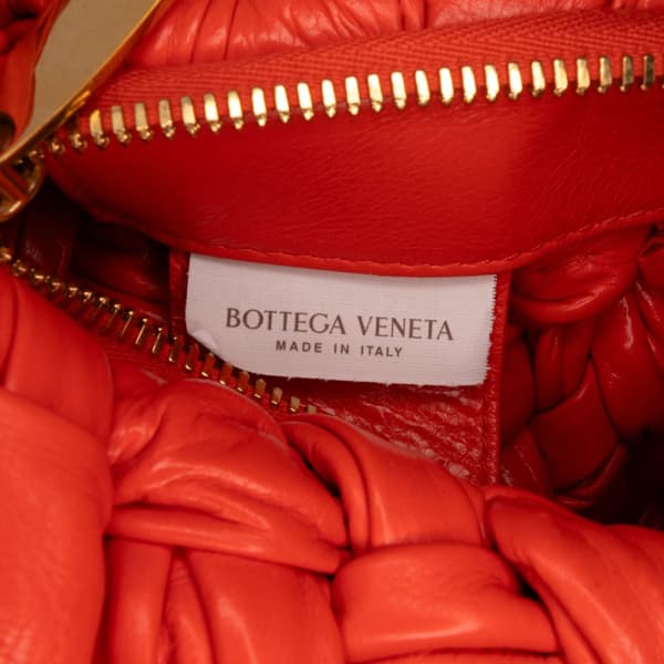 Pre-owned Bottega Veneta Foulard Intrecciato Calfskin Banana Hobo Red