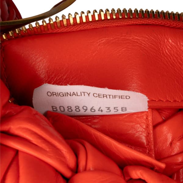 Pre-owned Bottega Veneta Foulard Intrecciato Calfskin Banana Hobo Red