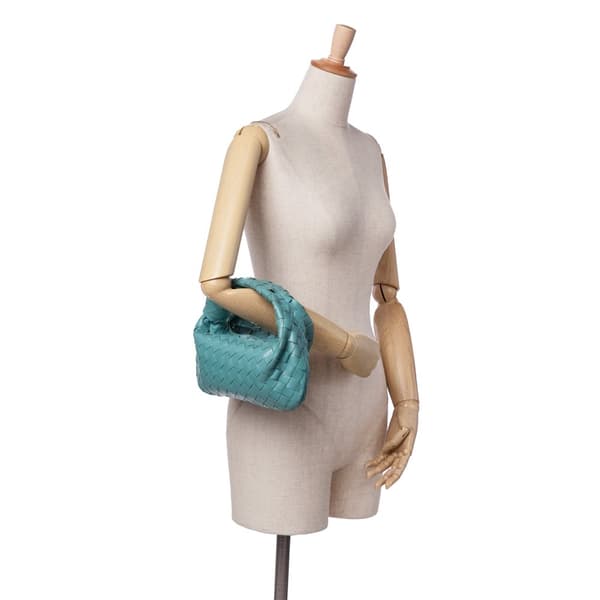 Pre-owned Bottega Veneta Mini Nappa Intrecciato Jodie Blue
