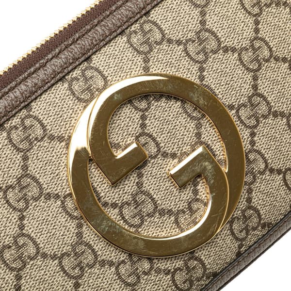 Pre-owned Gucci Mini GG Supreme Blondie Belt Bag Brown