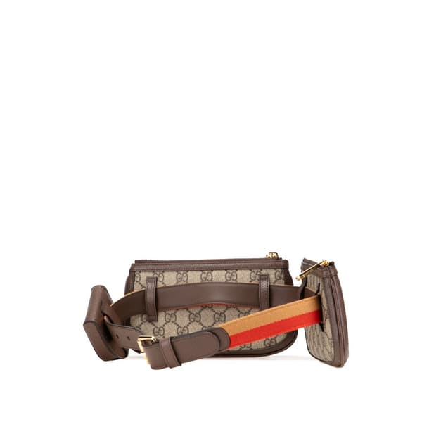 Pre-owned Gucci Mini GG Supreme Blondie Belt Bag Brown