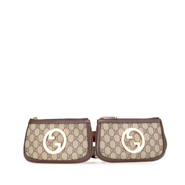 Pre-owned Gucci Mini GG Supreme Blondie Belt Bag Brown