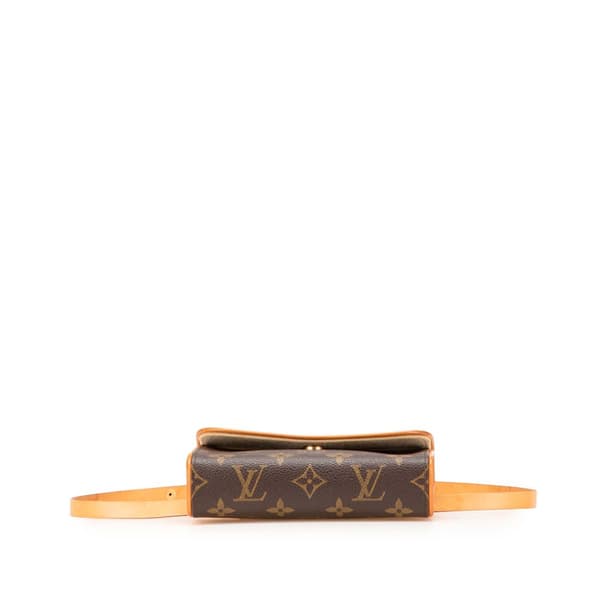 Pre-owned Louis Vuitton Monogram Pochette Florentine Brown