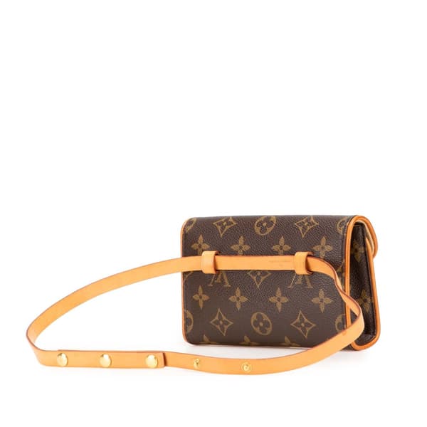 Pre-owned Louis Vuitton Monogram Pochette Florentine Brown