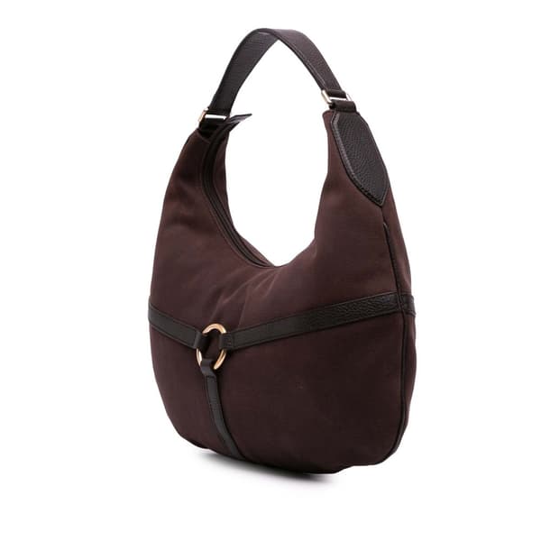 Pre-owned Gucci Canvas Reins Hobo Bag Brown