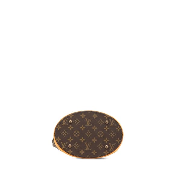Pre-owned Louis Vuitton Monogram Petit Bucket Brown