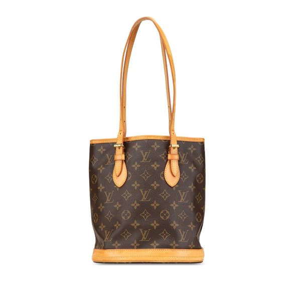 Pre-owned Louis Vuitton Monogram Petit Bucket Brown