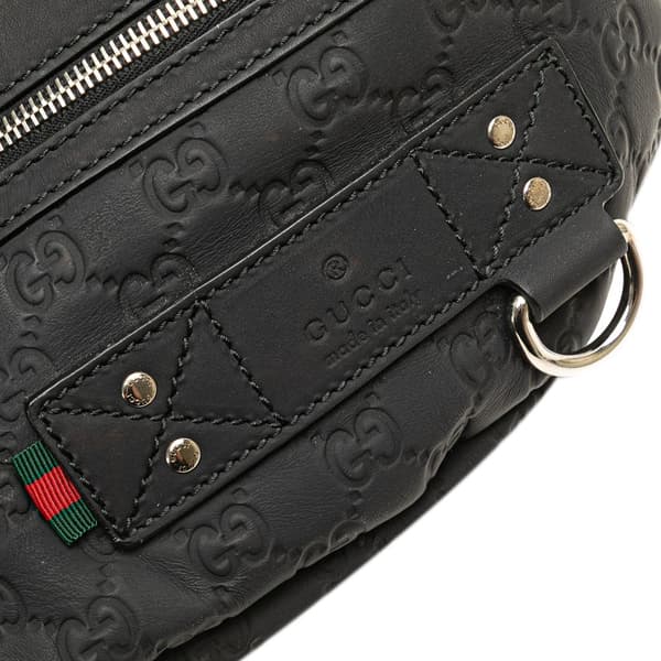 Pre-owned Gucci Guccissima Web Belt Bag Black