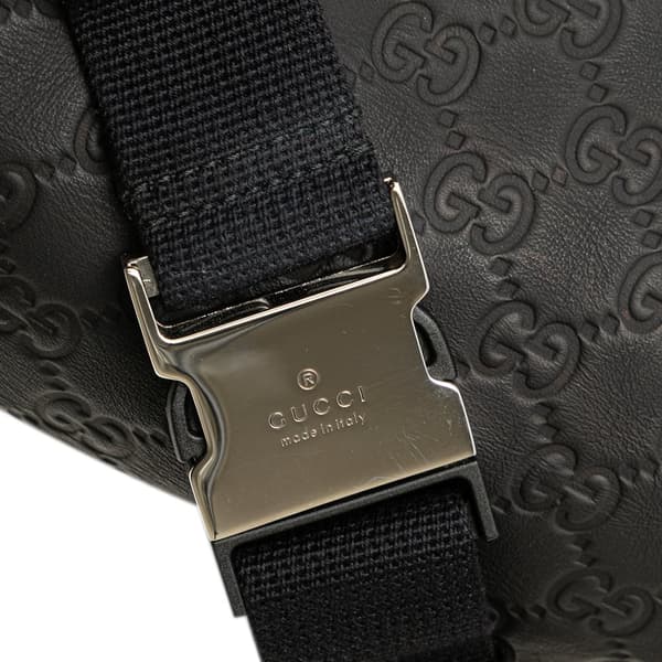 Pre-owned Gucci Guccissima Web Belt Bag Black