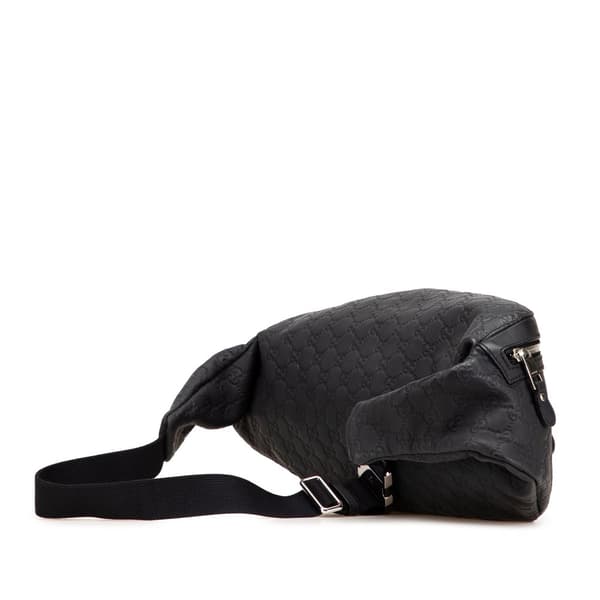 Pre-owned Gucci Guccissima Web Belt Bag Black