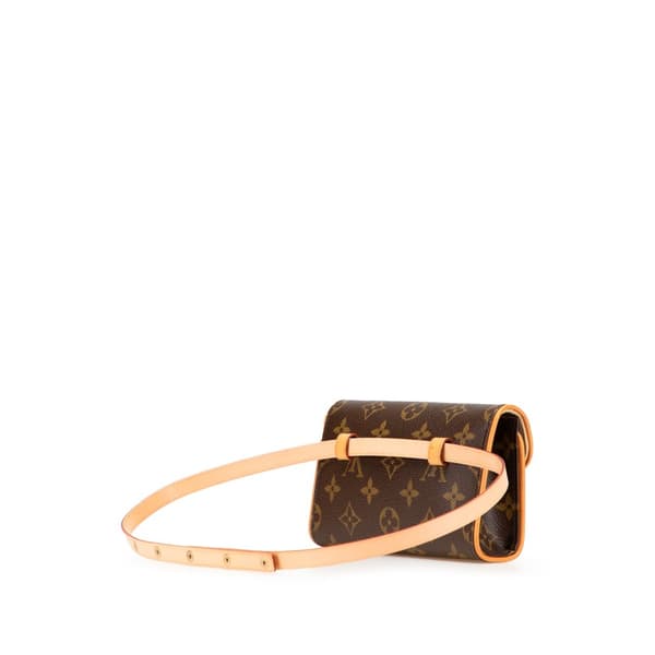 Pre-owned Louis Vuitton Monogram Pochette Florentine Brown