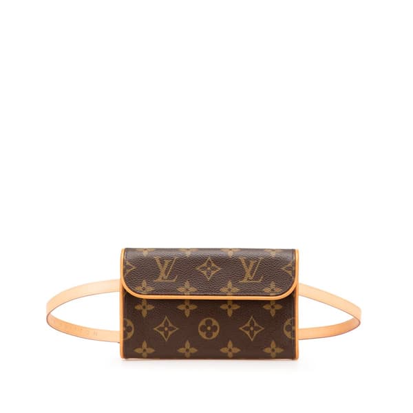 Pre-owned Louis Vuitton Monogram Pochette Florentine Brown