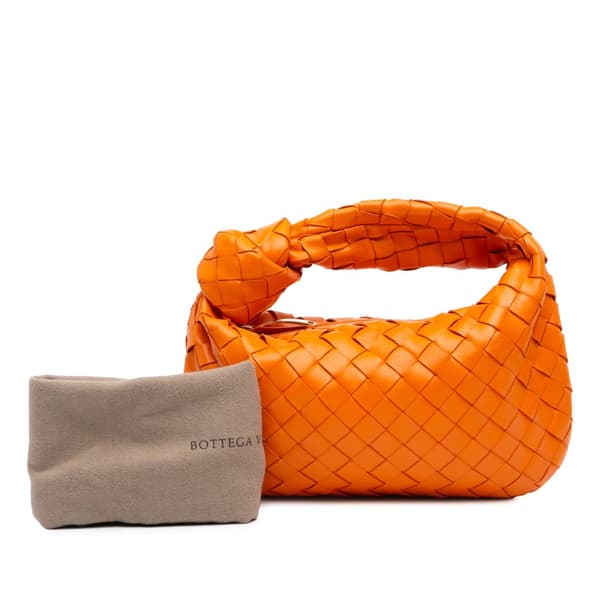 Pre-owned Bottega Veneta Mini Nappa Intrecciato Jodie Orange