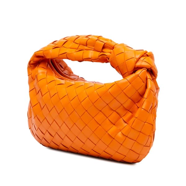 Pre-owned Bottega Veneta Mini Nappa Intrecciato Jodie Orange