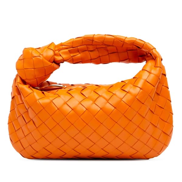 Pre-owned Bottega Veneta Mini Nappa Intrecciato Jodie Orange