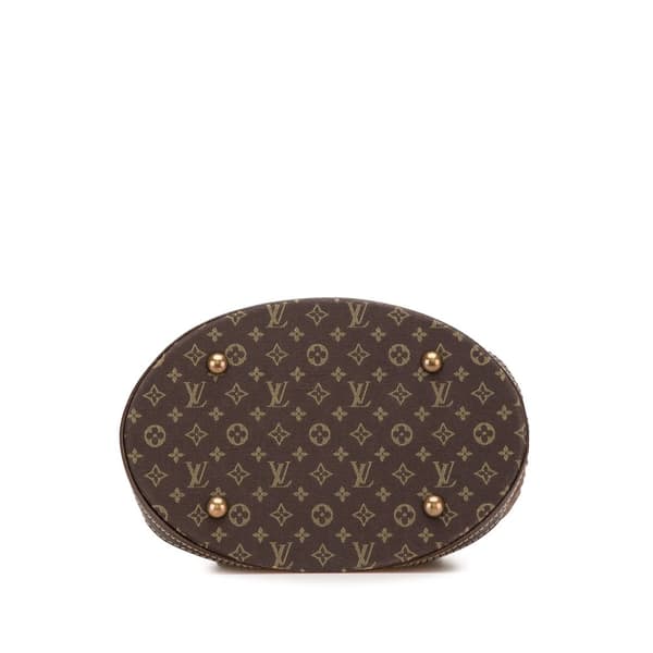 Pre-owned Louis Vuitton Monogram Mini Lin Bucket PM Brown