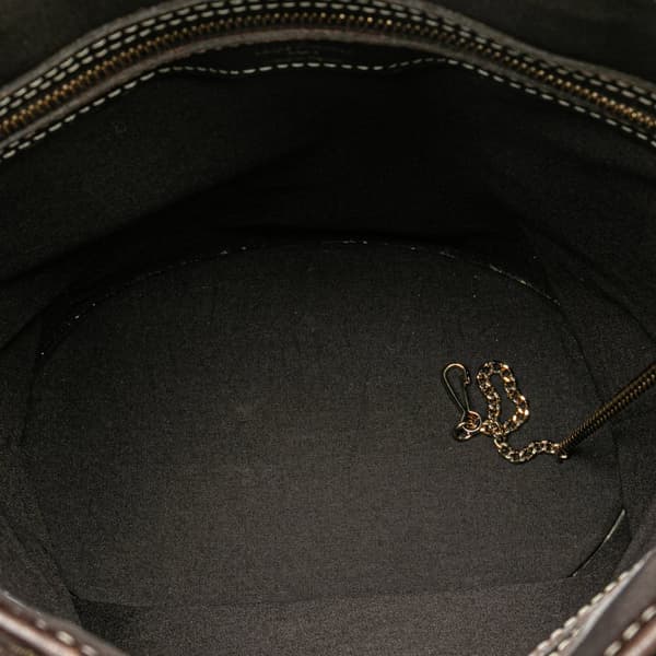 Pre-owned Louis Vuitton Monogram Mini Lin Bucket PM Brown
