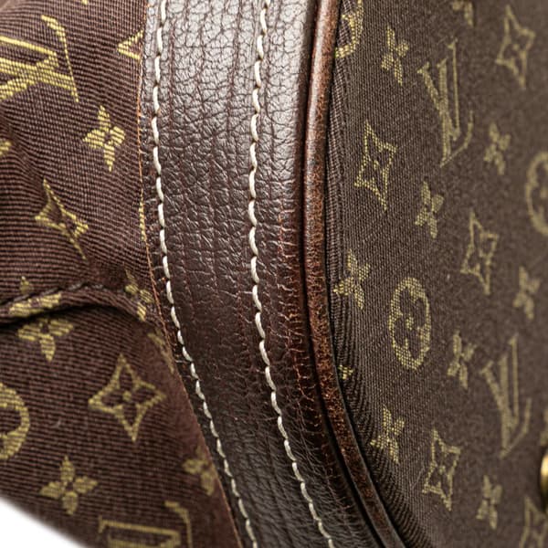 Pre-owned Louis Vuitton Monogram Mini Lin Bucket PM Brown