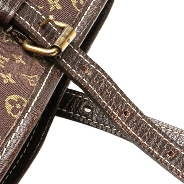 Pre-owned Louis Vuitton Monogram Mini Lin Bucket PM Brown