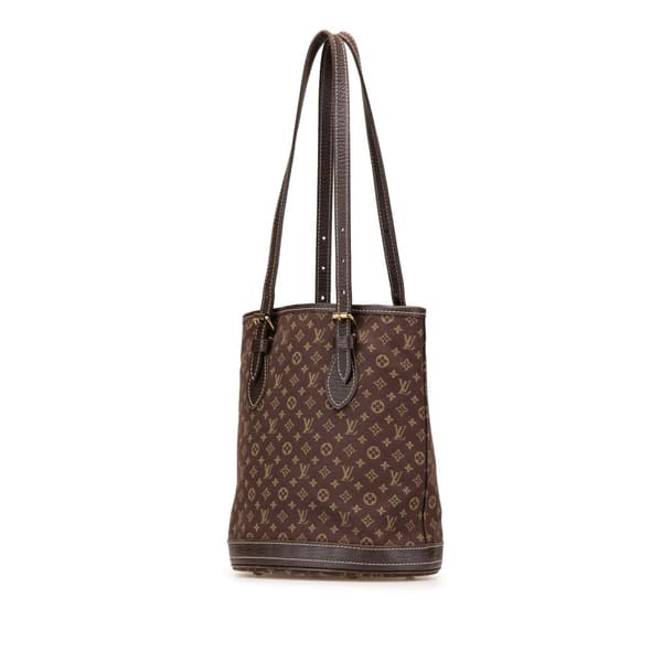 Pre-owned Louis Vuitton Monogram Mini Lin Bucket PM Brown