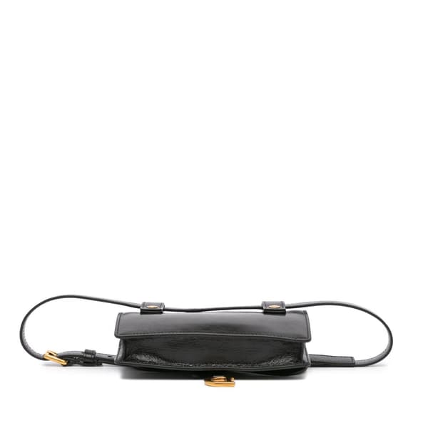 Pre-owned Dior Leather Saddle Belt Pouch Black