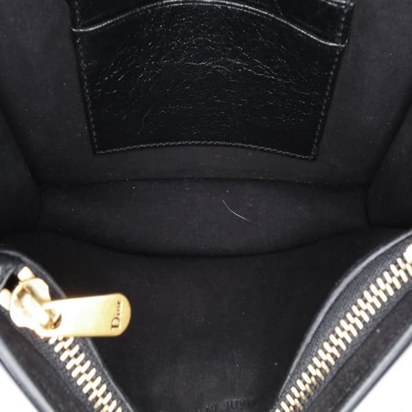 Pre-owned Dior Leather Saddle Belt Pouch Black